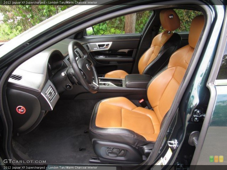 London Tan/Warm Charcoal Interior Front Seat for the 2012 Jaguar XF Supercharged #132865092
