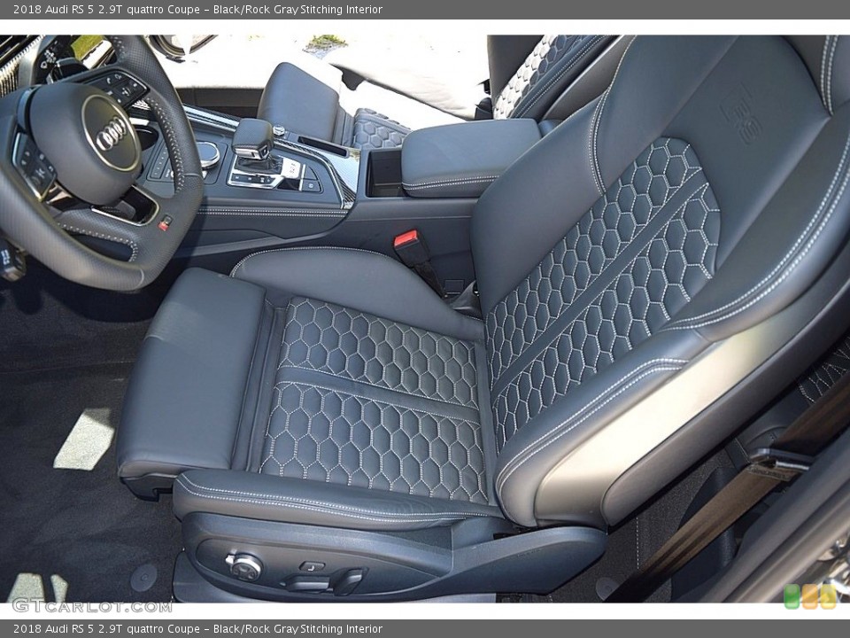 Black/Rock Gray Stitching Interior Front Seat for the 2018 Audi RS 5 2.9T quattro Coupe #132903060
