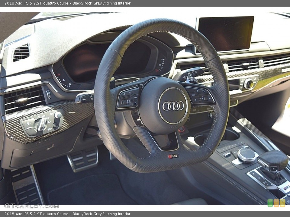 Black/Rock Gray Stitching Interior Steering Wheel for the 2018 Audi RS 5 2.9T quattro Coupe #132903069