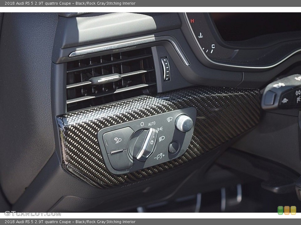 Black/Rock Gray Stitching Interior Controls for the 2018 Audi RS 5 2.9T quattro Coupe #132903102