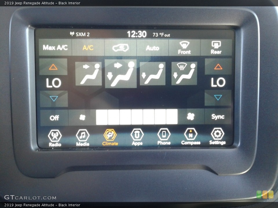 Black Interior Controls for the 2019 Jeep Renegade Altitude #132910896