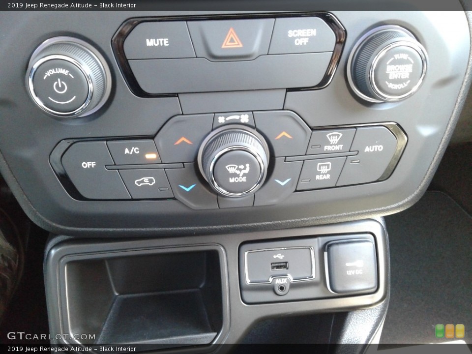 Black Interior Controls for the 2019 Jeep Renegade Altitude #132910944