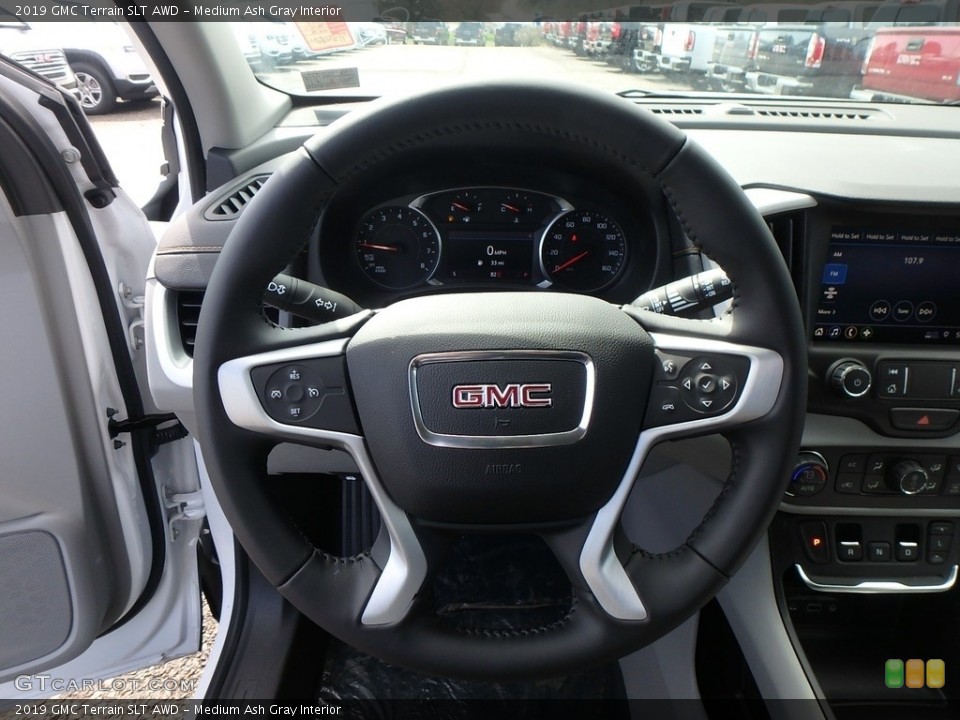 Medium Ash Gray Interior Steering Wheel for the 2019 GMC Terrain SLT AWD #132911174