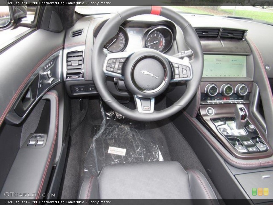 Ebony Interior Steering Wheel for the 2020 Jaguar F-TYPE Checkered Flag Convertible #132930687