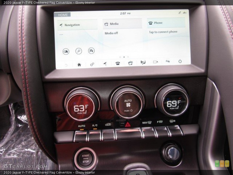Ebony Interior Controls for the 2020 Jaguar F-TYPE Checkered Flag Convertible #132930912