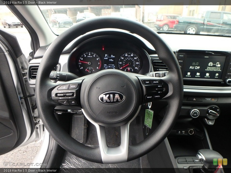 Black Interior Steering Wheel for the 2019 Kia Rio S 5 Door #132938117