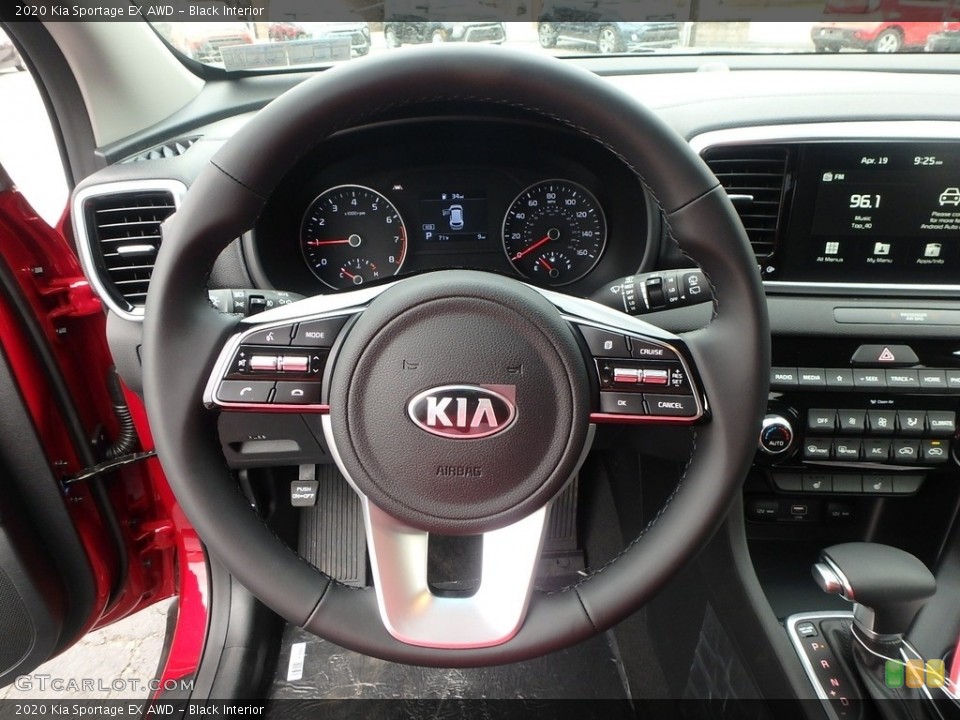 Black Interior Steering Wheel for the 2020 Kia Sportage EX AWD #132967163