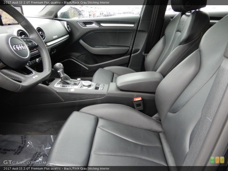 Black/Rock Gray Stitching 2017 Audi S3 Interiors