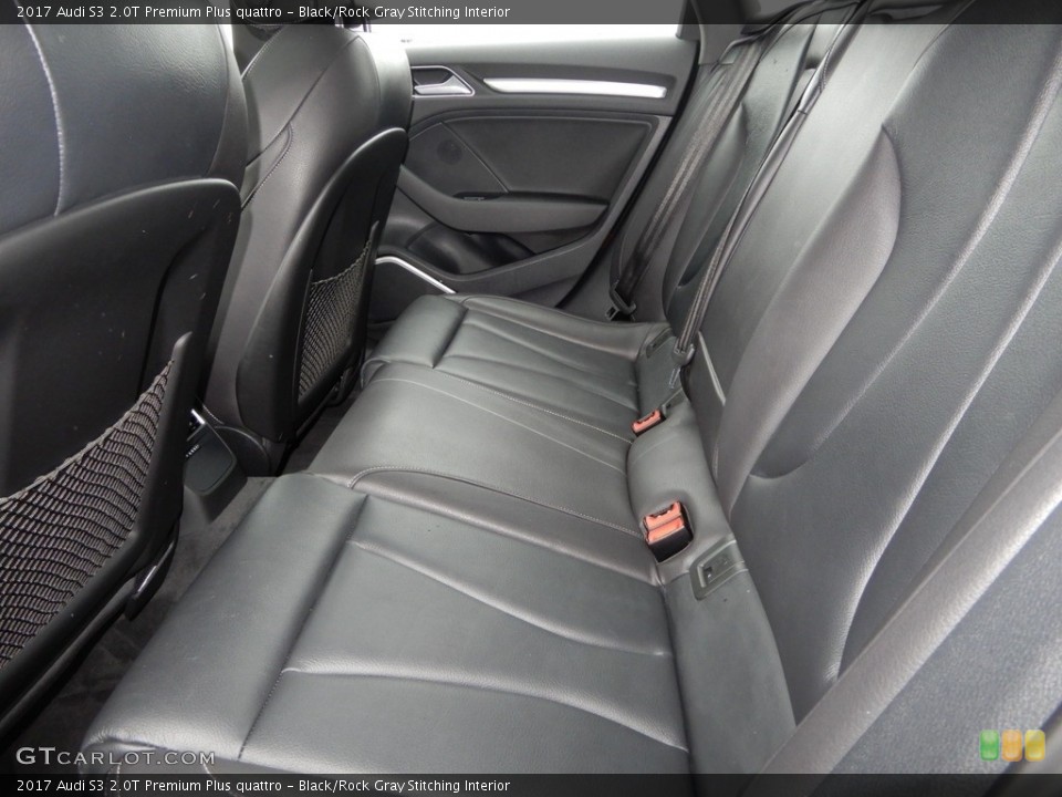 Black/Rock Gray Stitching Interior Rear Seat for the 2017 Audi S3 2.0T Premium Plus quattro #132974033