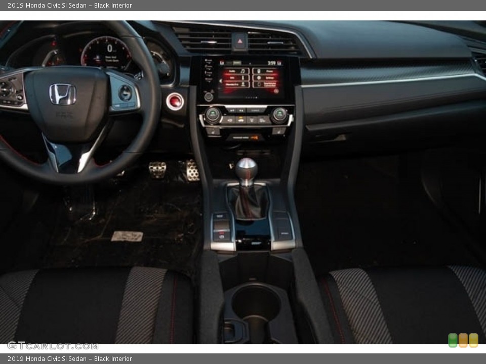 Black Interior Dashboard for the 2019 Honda Civic Si Sedan #132981422