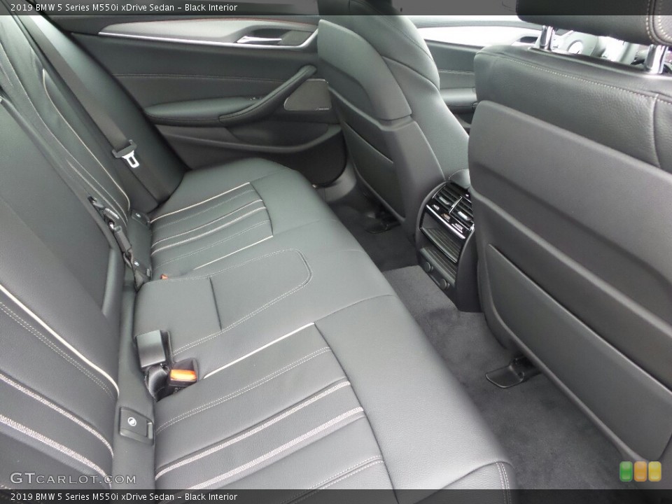 Black Interior Rear Seat for the 2019 BMW 5 Series M550i xDrive Sedan #132981515