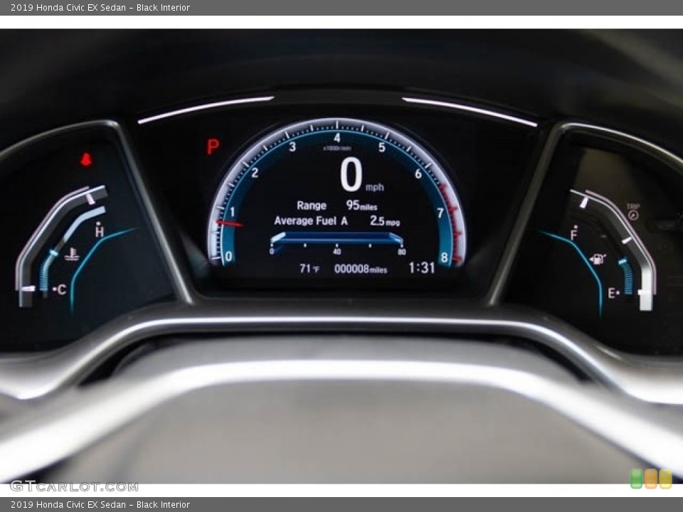 Black Interior Gauges for the 2019 Honda Civic EX Sedan #132989813