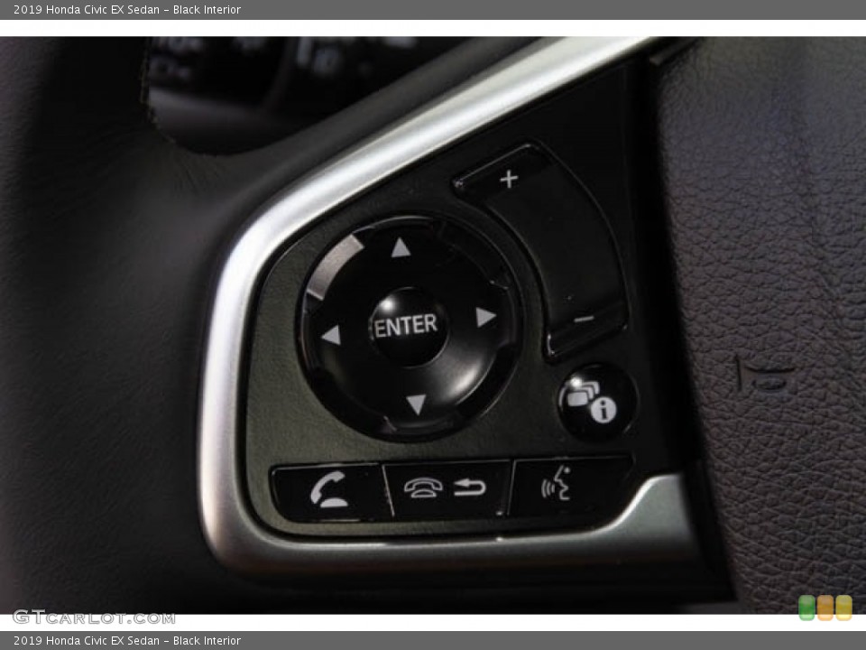 Black Interior Steering Wheel for the 2019 Honda Civic EX Sedan #132989825