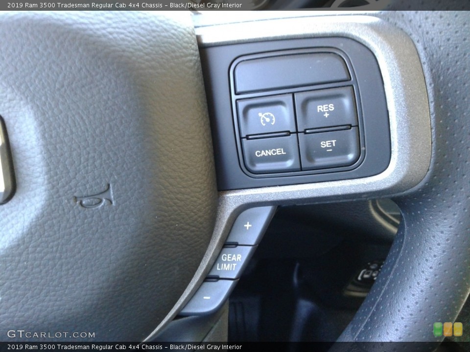 Black/Diesel Gray Interior Steering Wheel for the 2019 Ram 3500 Tradesman Regular Cab 4x4 Chassis #133006136