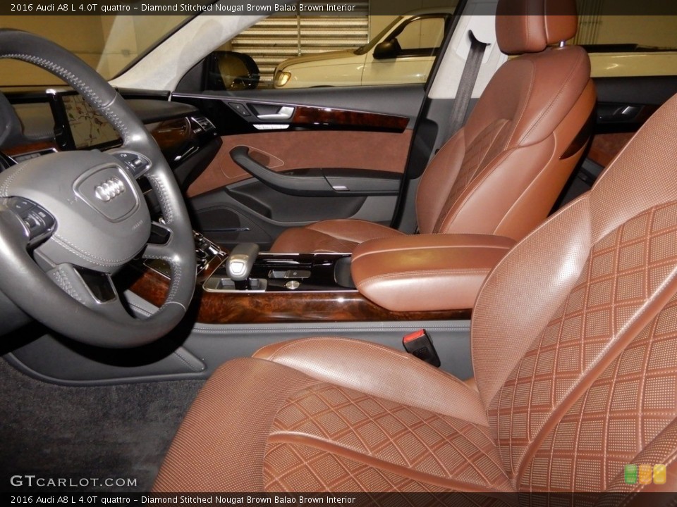 Diamond Stitched Nougat Brown Balao Brown Interior Photo for the 2016 Audi A8 L 4.0T quattro #133007144