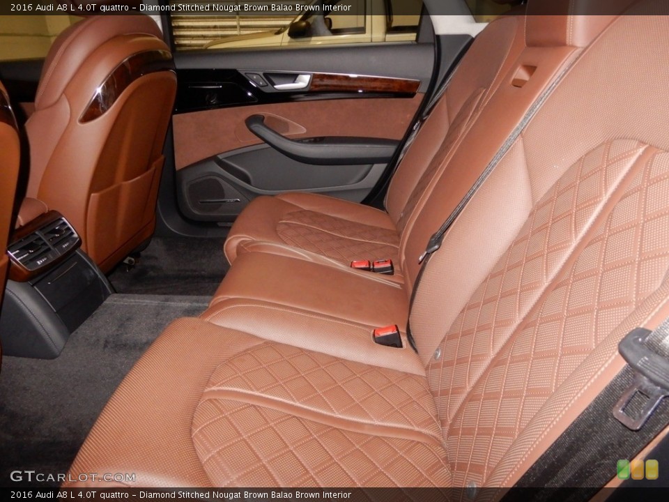 Diamond Stitched Nougat Brown Balao Brown Interior Rear Seat for the 2016 Audi A8 L 4.0T quattro #133007174