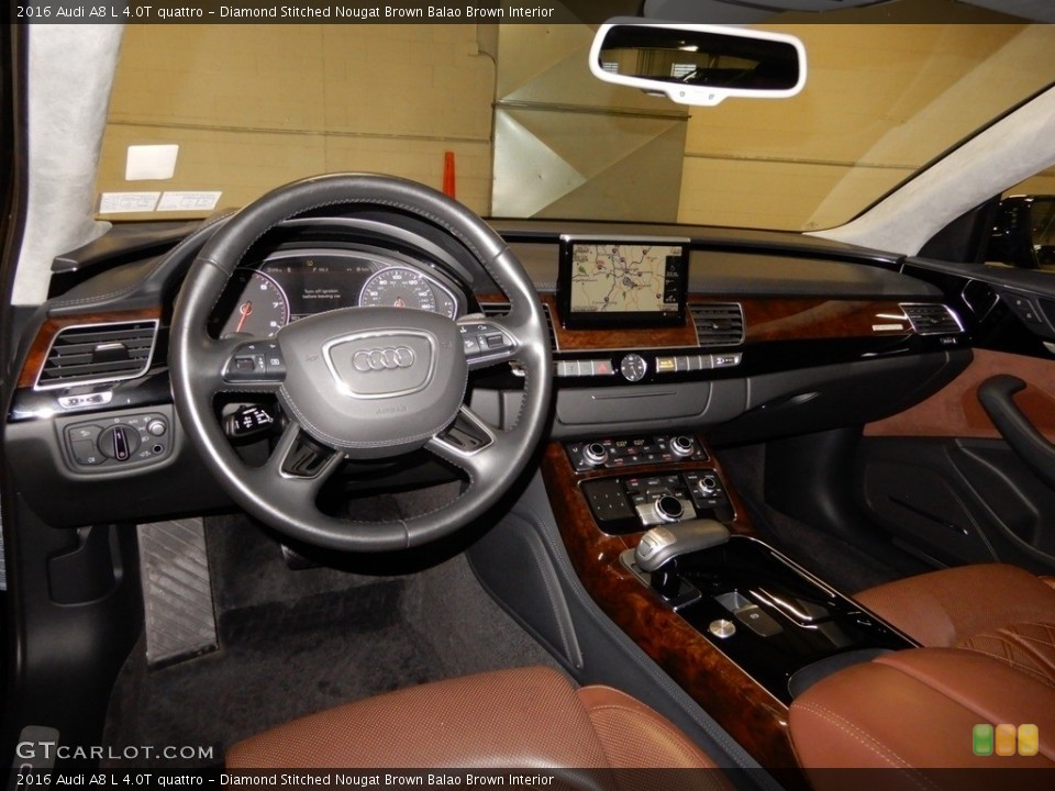 Diamond Stitched Nougat Brown Balao Brown Interior Dashboard for the 2016 Audi A8 L 4.0T quattro #133007198