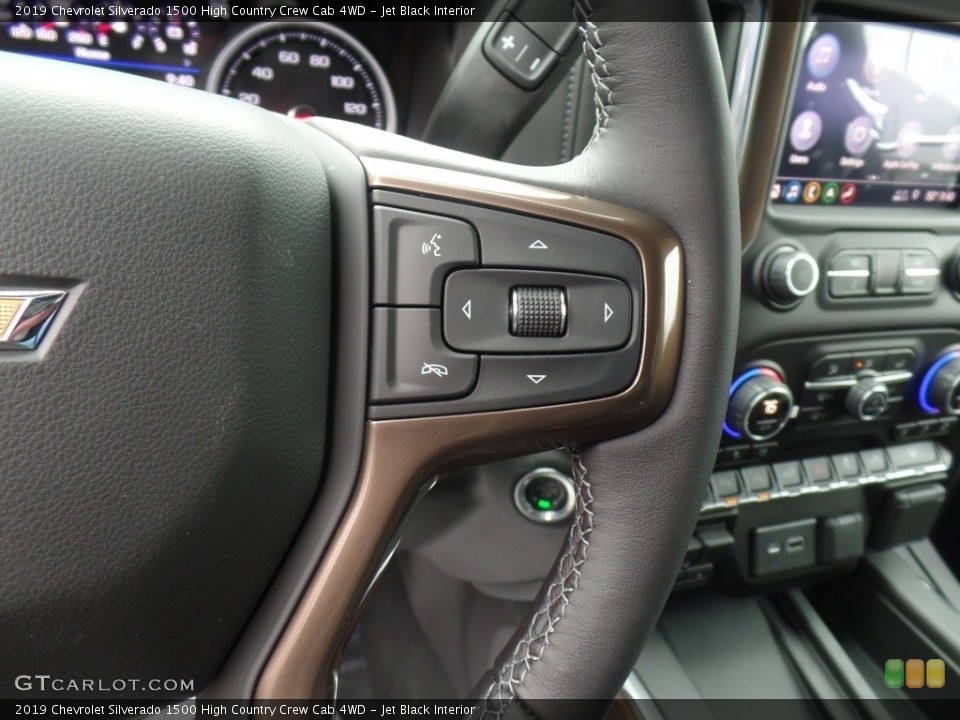Jet Black Interior Steering Wheel for the 2019 Chevrolet Silverado 1500 High Country Crew Cab 4WD #133008086