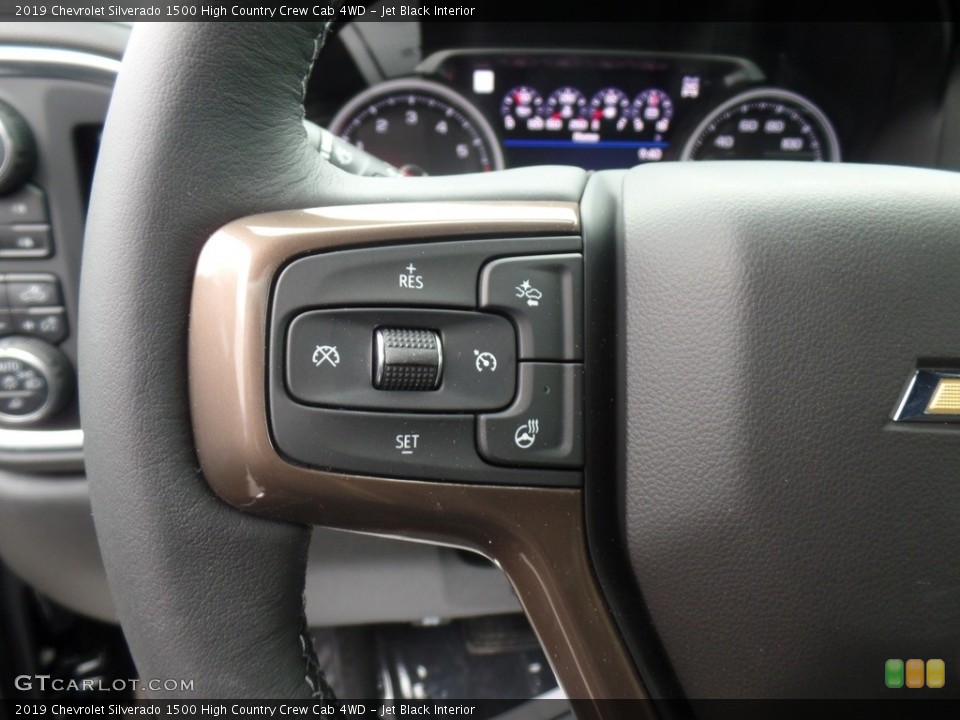 Jet Black Interior Steering Wheel for the 2019 Chevrolet Silverado 1500 High Country Crew Cab 4WD #133008146