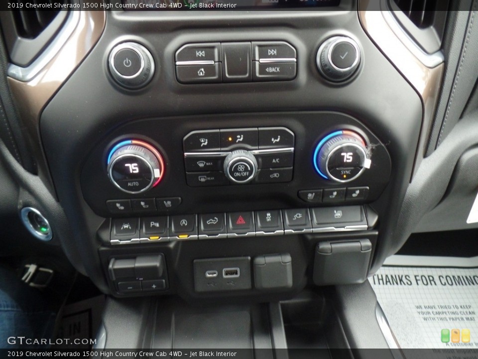 Jet Black Interior Controls for the 2019 Chevrolet Silverado 1500 High Country Crew Cab 4WD #133008770