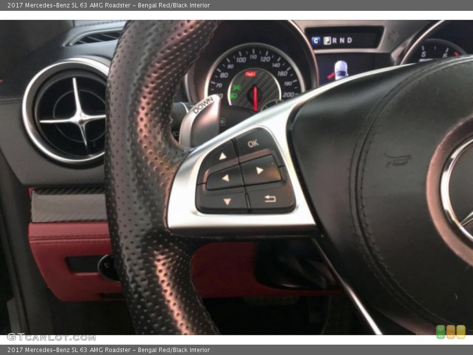 Bengal Red/Black Interior Steering Wheel for the 2017 Mercedes-Benz SL 63 AMG Roadster #133009457