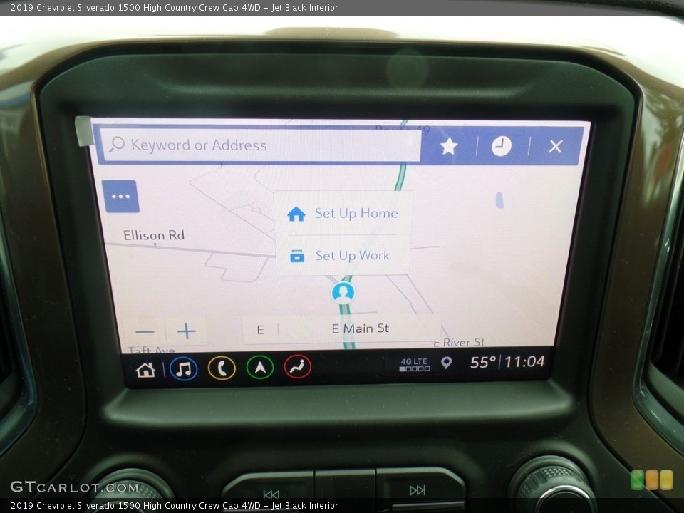 Jet Black Interior Navigation for the 2019 Chevrolet Silverado 1500 High Country Crew Cab 4WD #133012589