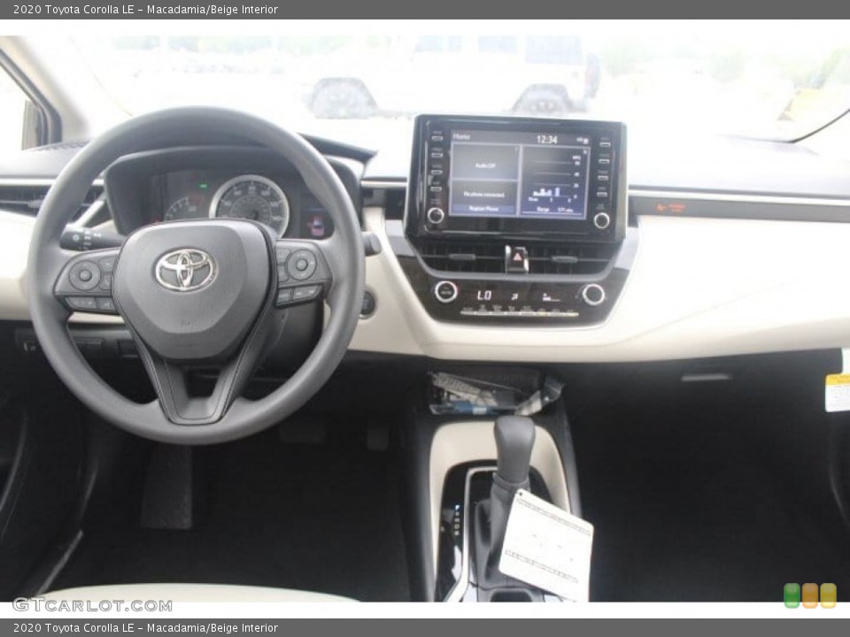 Macadamia/Beige Interior Dashboard for the 2020 Toyota Corolla LE #133043697