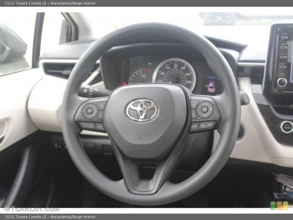 Macadamia/Beige Interior Steering Wheel for the 2020 Toyota Corolla LE #133043717
