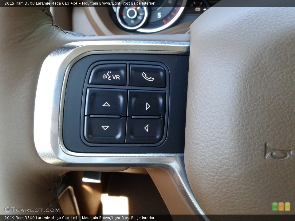 Mountain Brown/Light Frost Beige Interior Steering Wheel for the 2019 Ram 3500 Laramie Mega Cab 4x4 #133047224