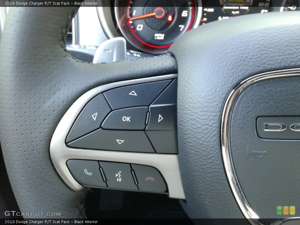 Black Interior Steering Wheel for the 2019 Dodge Charger R/T Scat Pack #133051007