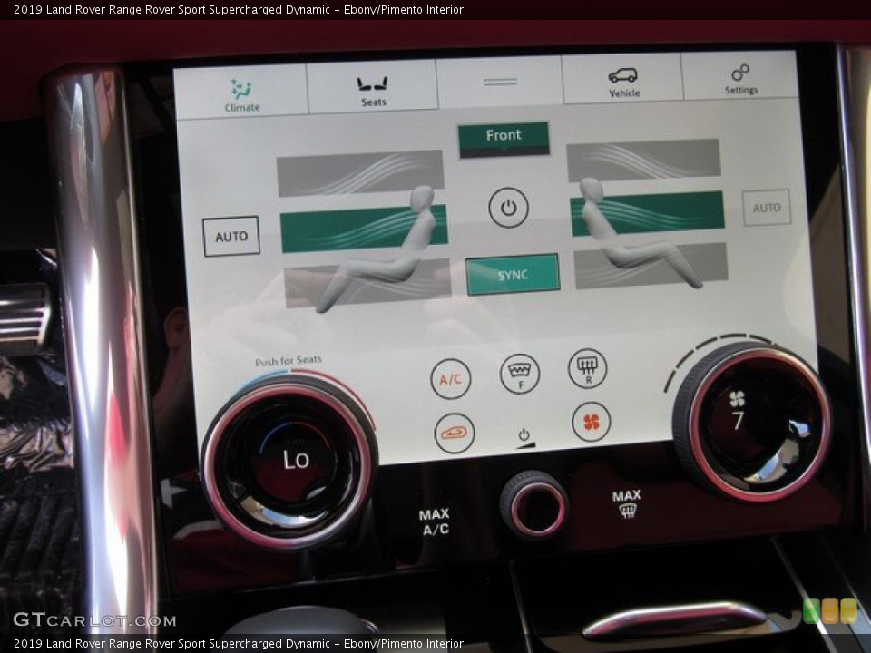 Ebony/Pimento Interior Controls for the 2019 Land Rover Range Rover Sport Supercharged Dynamic #133055354