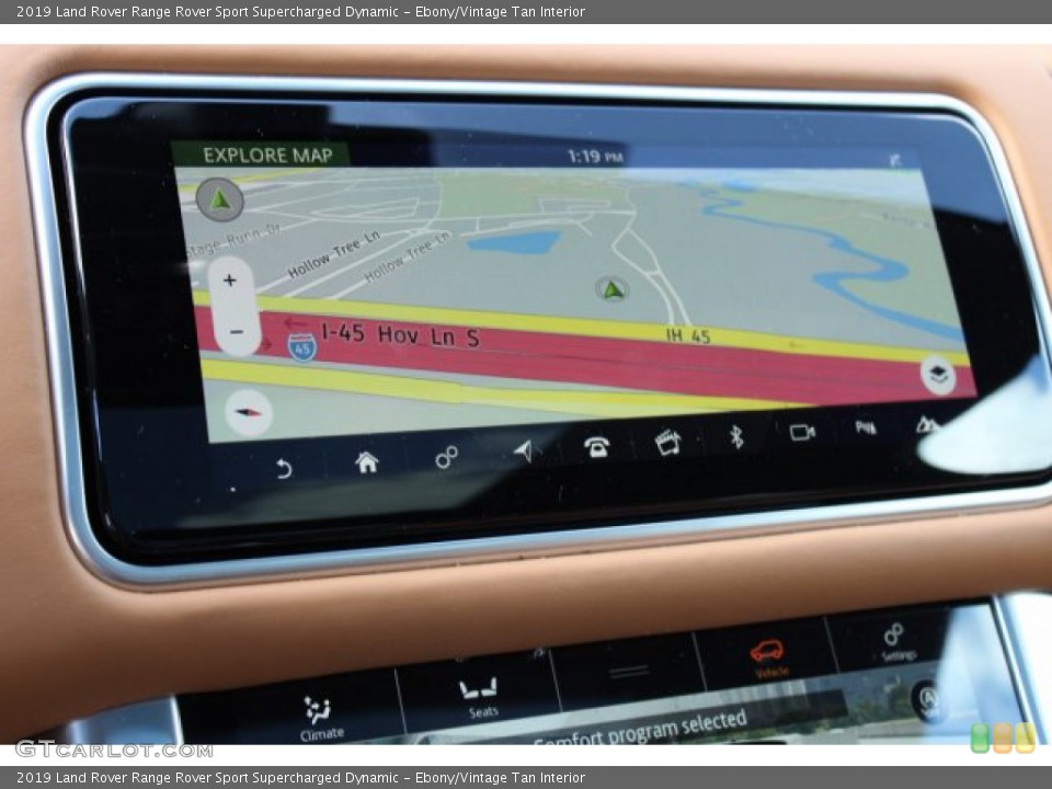 Ebony/Vintage Tan Interior Navigation for the 2019 Land Rover Range Rover Sport Supercharged Dynamic #133085746