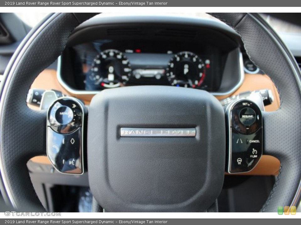 Ebony/Vintage Tan Interior Steering Wheel for the 2019 Land Rover Range Rover Sport Supercharged Dynamic #133085812