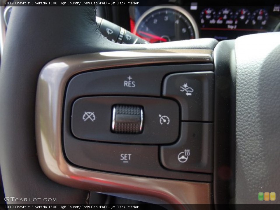 Jet Black Interior Steering Wheel for the 2019 Chevrolet Silverado 1500 High Country Crew Cab 4WD #133097703