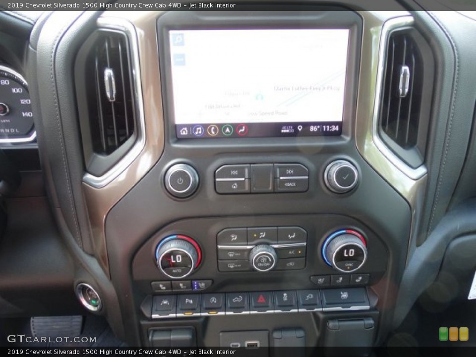 Jet Black Interior Controls for the 2019 Chevrolet Silverado 1500 High Country Crew Cab 4WD #133097838