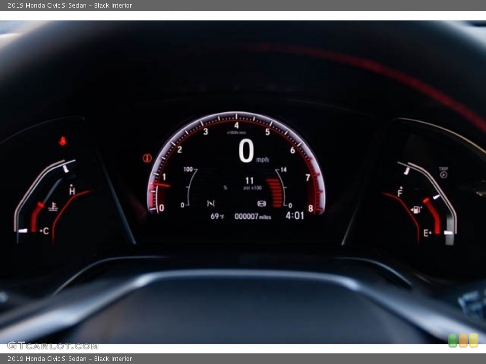Black Interior Gauges for the 2019 Honda Civic Si Sedan #133106194