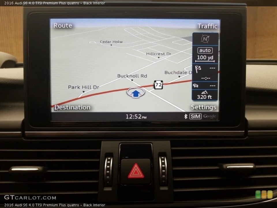 Black Interior Navigation for the 2016 Audi S6 4.0 TFSI Premium Plus quattro #133116425