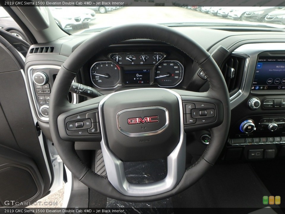 Jet Black Interior Steering Wheel for the 2019 GMC Sierra 1500 Elevation Double Cab 4WD #133131917