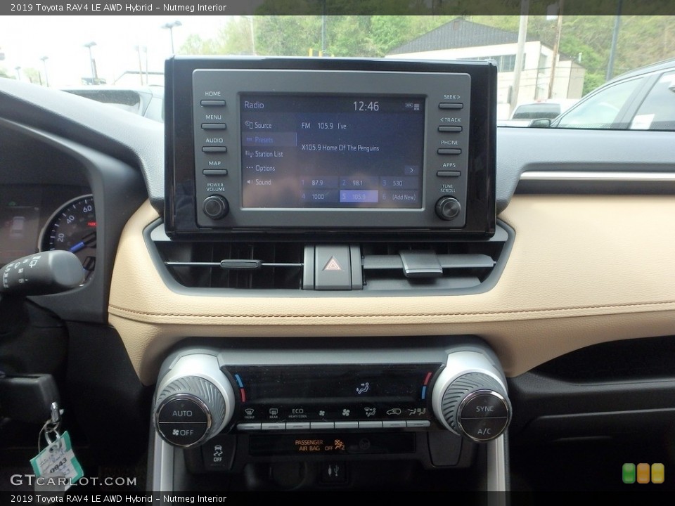 Nutmeg Interior Controls for the 2019 Toyota RAV4 LE AWD Hybrid #133132991