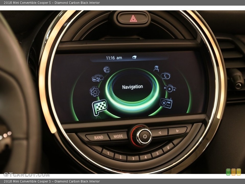 Diamond Carbon Black Interior Controls for the 2018 Mini Convertible Cooper S #133134155