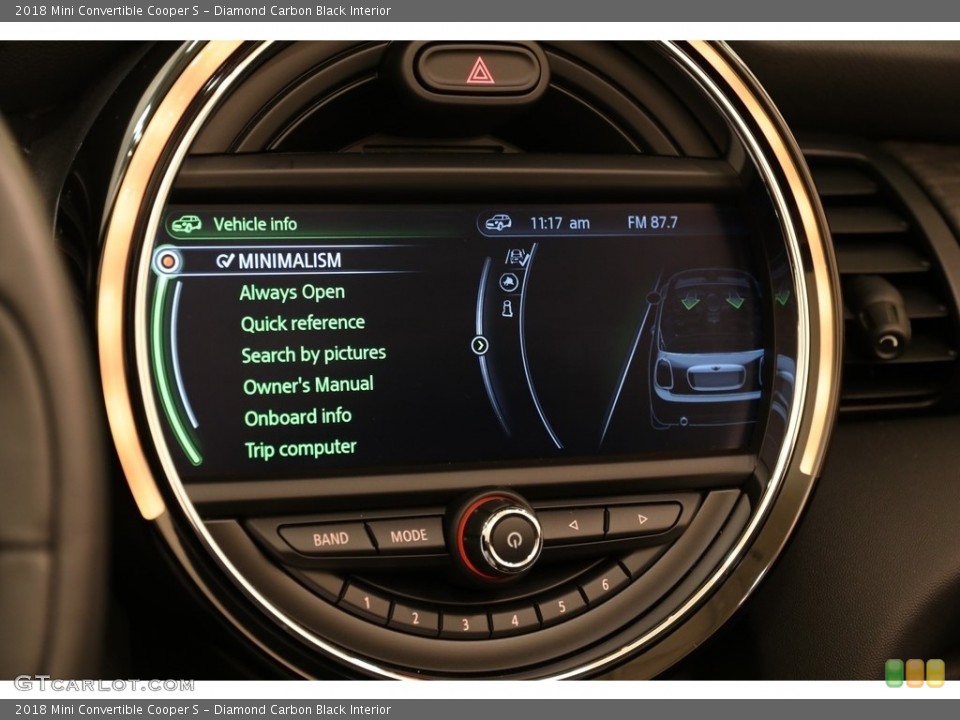 Diamond Carbon Black Interior Controls for the 2018 Mini Convertible Cooper S #133134227