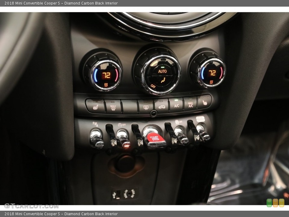 Diamond Carbon Black Interior Controls for the 2018 Mini Convertible Cooper S #133134245