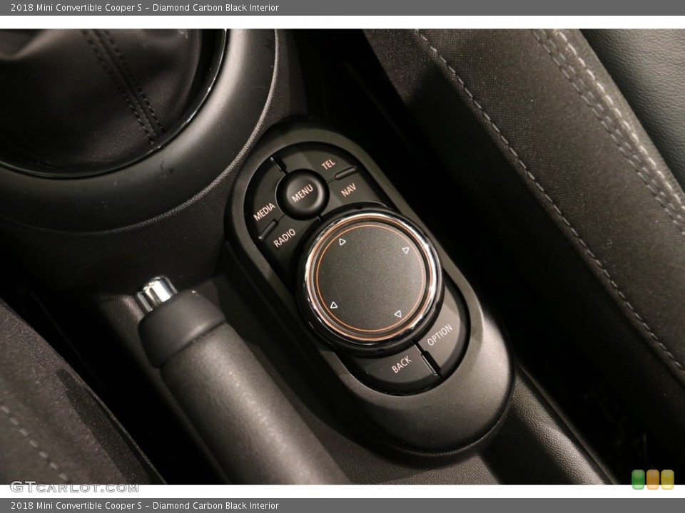 Diamond Carbon Black Interior Controls for the 2018 Mini Convertible Cooper S #133134293