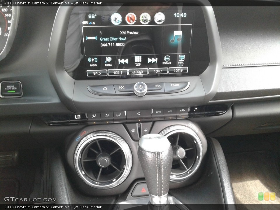 Jet Black Interior Controls for the 2018 Chevrolet Camaro SS Convertible #133134335