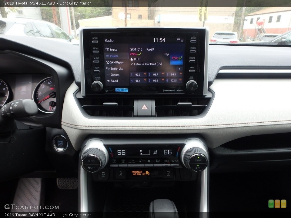 Light Gray Interior Controls for the 2019 Toyota RAV4 XLE AWD #133135304