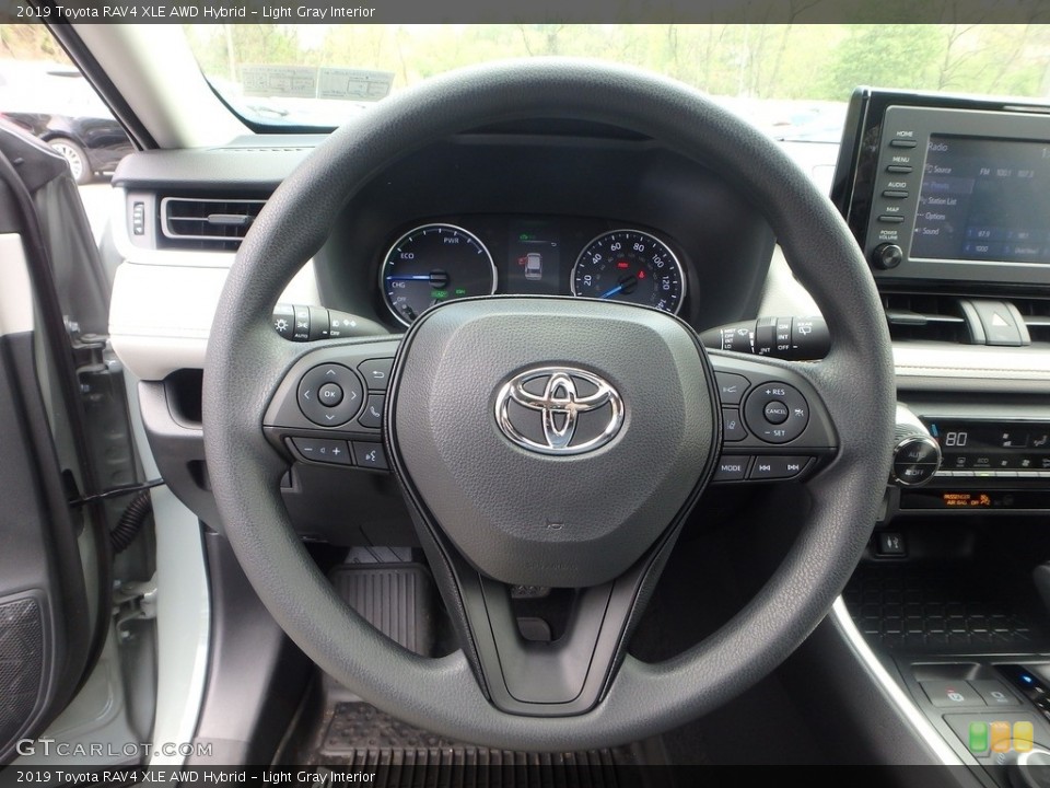 Light Gray Interior Steering Wheel for the 2019 Toyota RAV4 XLE AWD Hybrid #133137257