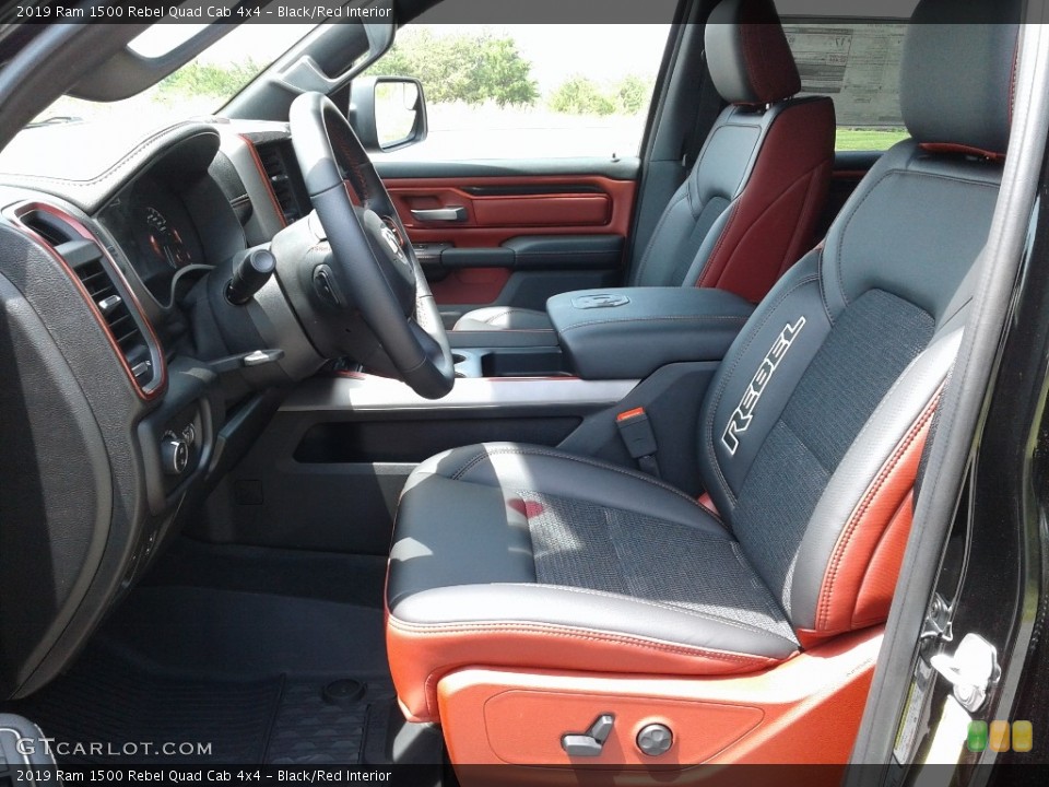 Black/Red Interior Front Seat for the 2019 Ram 1500 Rebel Quad Cab 4x4 #133138574