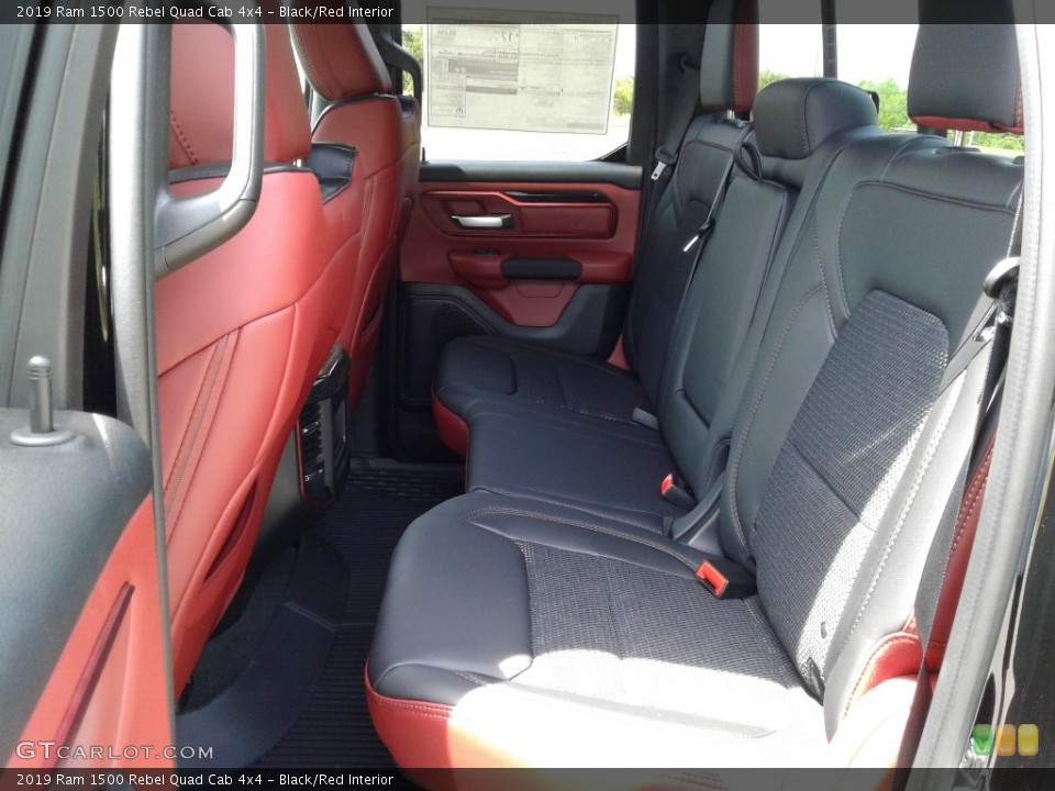 Black/Red Interior Rear Seat for the 2019 Ram 1500 Rebel Quad Cab 4x4 #133138598