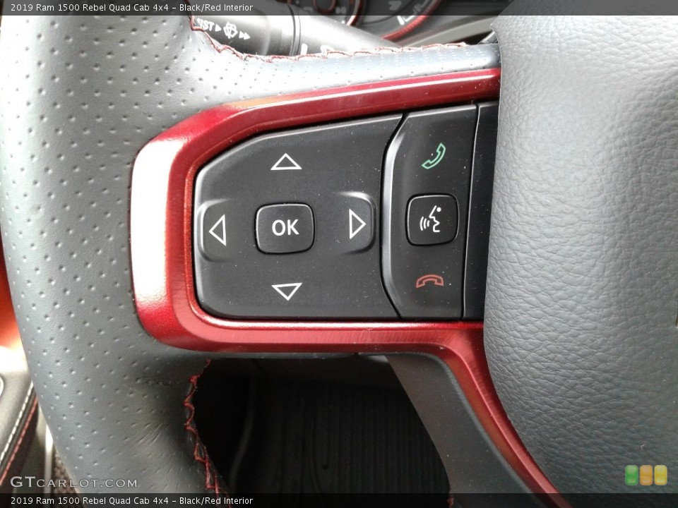 Black/Red Interior Steering Wheel for the 2019 Ram 1500 Rebel Quad Cab 4x4 #133138727