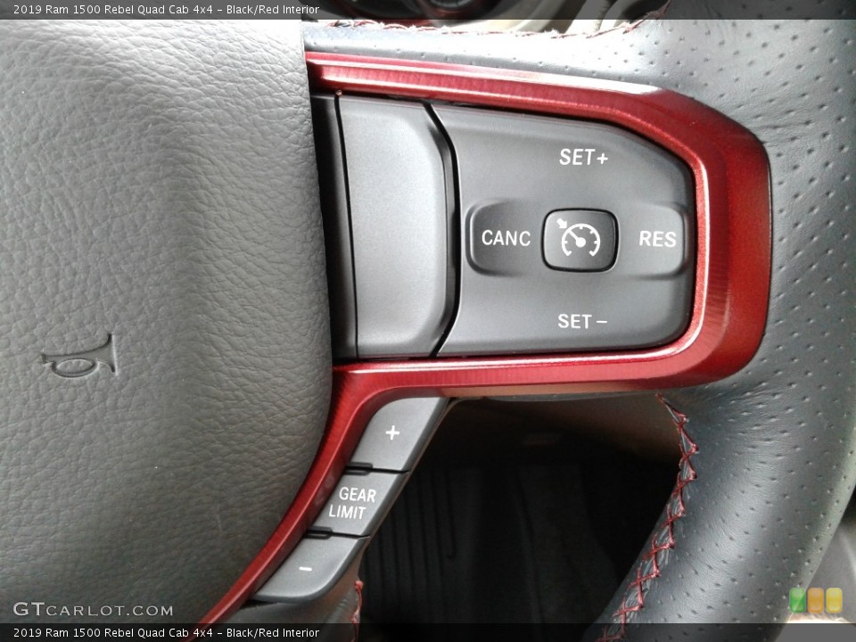 Black/Red Interior Steering Wheel for the 2019 Ram 1500 Rebel Quad Cab 4x4 #133138748